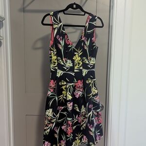 Vince Camuto Pink and Green Asymmetrical Sundress
